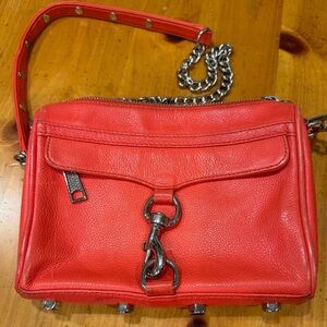 Rebecca Minkoff Vibrant Red MAC Crossbody Bag with Chain Strap